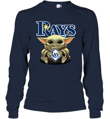 Baby Yoda Hugs Loves The Tampa Bay Rays Baseball Adult Long Sleeve T-Shirt Adult Long Sleeve T-Shirt - VeigarTee
