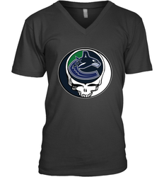 Vancouver Canucks Grateful Dead Steal Your Face Hockey NHL Mens V-Neck T-Shirt