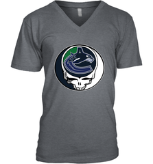 Vancouver Canucks Grateful Dead Steal Your Face Hockey NHL Mens V-Neck T-Shirt Mens V-Neck T-Shirt - VeigarTee