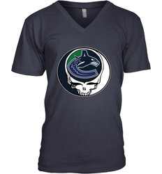 Vancouver Canucks Grateful Dead Steal Your Face Hockey NHL Mens V-Neck T-Shirt