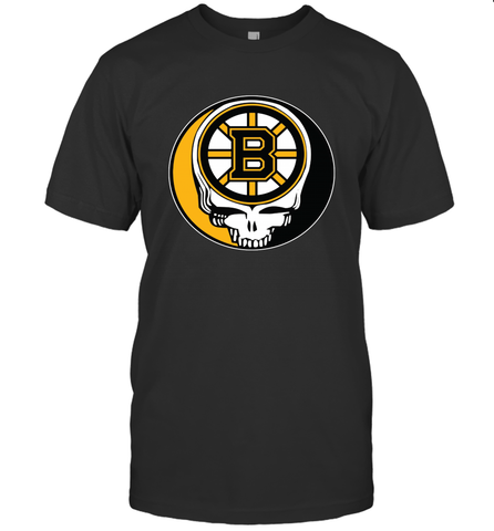 Boston Bruins Grateful Dead Steal Your Face Hockey NHL Mens T-Shirt Mens T-Shirt / Black / S Mens T-Shirt - VeigarTee