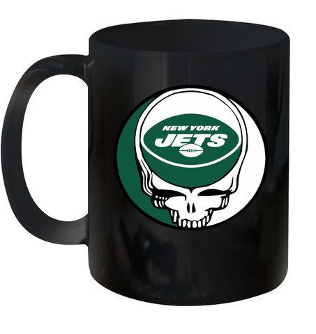 New York Jets Grateful Dead Steal Your Face NFL Football Ceramic Mug 11oz Ceramic Mug 11oz / Black / 11oz Ceramic Mug 11oz - VeigarTee