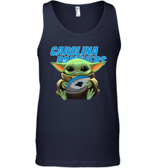 Baby Yoda Loves The Carolina Panthers Star Wars Baby Yoda Hugs Panthers NFL Mens Tank Top Mens Tank Top - VeigarTee
