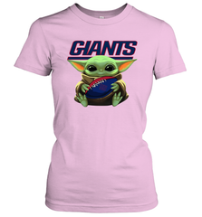 Baby Yoda Loves The New York Giants Star Wars Baby Yoda Hugs Giants NFL Womens T-Shirt Womens T-Shirt - VeigarTee