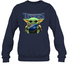 Baby Yoda Loves The Tennessee Titans Star Wars Baby Yoda Hugs Titans NFL Adult Sweatshirt Adult Sweatshirt - VeigarTee