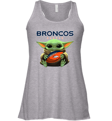 Baby Yoda Loves The Denver Broncos Star Wars Baby Yoda Hugs Broncos NFL Womens Racerback Tank Top Womens Racerback Tank Top - VeigarTee
