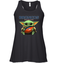 Baby Yoda Loves The Denver Broncos Star Wars Baby Yoda Hugs Broncos NFL Womens Racerback Tank Top Womens Racerback Tank Top - VeigarTee