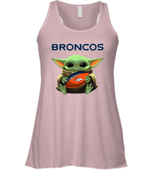 Baby Yoda Loves The Denver Broncos Star Wars Baby Yoda Hugs Broncos NFL Womens Racerback Tank Top Womens Racerback Tank Top - VeigarTee
