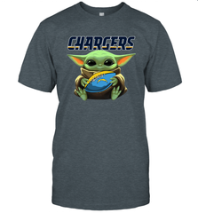 Baby Yoda Loves The Los Angeles Chargers Star Wars Baby Yoda Hugs Chargers NFL Mens T-Shirt Mens T-Shirt - VeigarTee