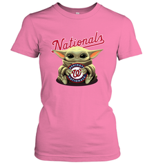 Baby Yoda Hugs Loves The Washington Nationals Baseball Womens T-Shirt Womens T-Shirt - VeigarTee