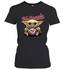 Baby Yoda Hugs Loves The Washington Nationals Baseball Womens T-Shirt Womens T-Shirt - VeigarTee
