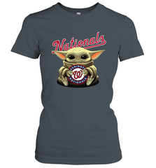 Baby Yoda Hugs Loves The Washington Nationals Baseball Womens T-Shirt Womens T-Shirt - VeigarTee