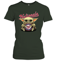 Baby Yoda Hugs Loves The Washington Nationals Baseball Womens T-Shirt Womens T-Shirt - VeigarTee
