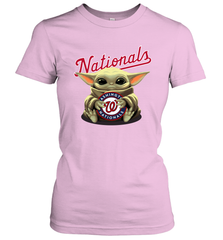 Baby Yoda Hugs Loves The Washington Nationals Baseball Womens T-Shirt Womens T-Shirt - VeigarTee