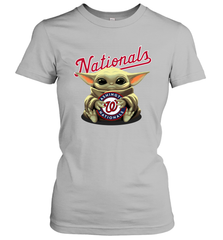 Baby Yoda Hugs Loves The Washington Nationals Baseball Womens T-Shirt Womens T-Shirt - VeigarTee