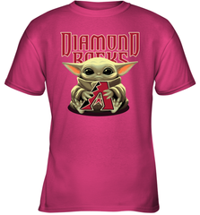 Baby Yoda Hugs Loves The Arizona Diamondbacks Baseball Youth T-Shirt Youth T-Shirt - VeigarTee