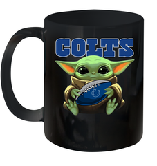 Baby Yoda Loves The Indianapolis Colts Star Wars Baby Yoda Hugs Colts NFL Ceramic Mug 11oz Ceramic Mug 11oz - VeigarTee
