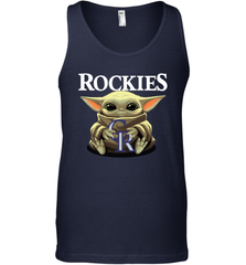 Baby Yoda Hugs Loves The Colorado Rockies Baseball Mens Tank Top Mens Tank Top - VeigarTee