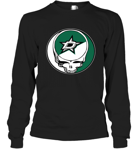 Dallas Stars Grateful Dead Steal Your Face Hockey NHL Adult Long Sleeve T-Shirt Adult Long Sleeve T-Shirt / Black / S Adult Long Sleeve T-Shirt - VeigarTee