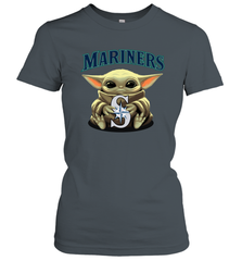 Baby Yoda Hugs Loves The Seattle Mariners Baseball Womens T-Shirt Womens T-Shirt - VeigarTee