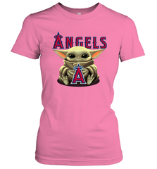 Baby Yoda Hugs Loves The Los Angeles Angels Baseball Womens T-Shirt Womens T-Shirt - VeigarTee