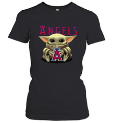 Baby Yoda Hugs Loves The Los Angeles Angels Baseball Womens T-Shirt Womens T-Shirt - VeigarTee