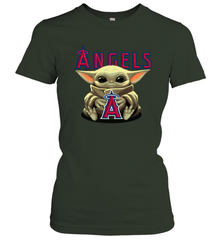 Baby Yoda Hugs Loves The Los Angeles Angels Baseball Womens T-Shirt Womens T-Shirt - VeigarTee