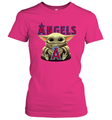 Baby Yoda Hugs Loves The Los Angeles Angels Baseball Womens T-Shirt Womens T-Shirt - VeigarTee