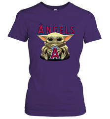 Baby Yoda Hugs Loves The Los Angeles Angels Baseball Womens T-Shirt Womens T-Shirt - VeigarTee