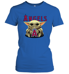 Baby Yoda Hugs Loves The Los Angeles Angels Baseball Womens T-Shirt Womens T-Shirt - VeigarTee