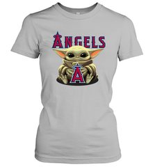 Baby Yoda Hugs Loves The Los Angeles Angels Baseball Womens T-Shirt Womens T-Shirt - VeigarTee
