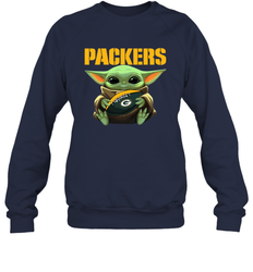 Baby Yoda Loves The Green Bay Packers Star Wars Baby Yoda Hugs Packers NFL Adult Sweatshirt