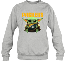 Baby Yoda Loves The Green Bay Packers Star Wars Baby Yoda Hugs Packers NFL Adult Sweatshirt Adult Sweatshirt - VeigarTee