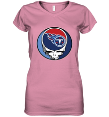 Tennessee Titans Grateful Dead Steal Your Face NFL Football Womens V-Neck T-Shirt Womens V-Neck T-Shirt - VeigarTee