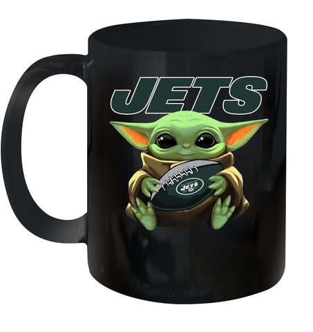 Baby Yoda Loves The New York Jets Star Wars Baby Yoda Hugs Jets NFL Ceramic Mug 11oz Ceramic Mug 11oz / Black / 11oz Ceramic Mug 11oz - VeigarTee
