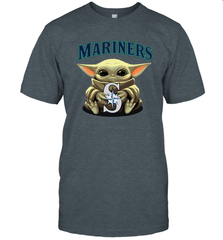 Baby Yoda Hugs Loves The Seattle Mariners Baseball Mens T-Shirt Mens T-Shirt - VeigarTee