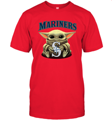 Baby Yoda Hugs Loves The Seattle Mariners Baseball Mens T-Shirt Mens T-Shirt - VeigarTee