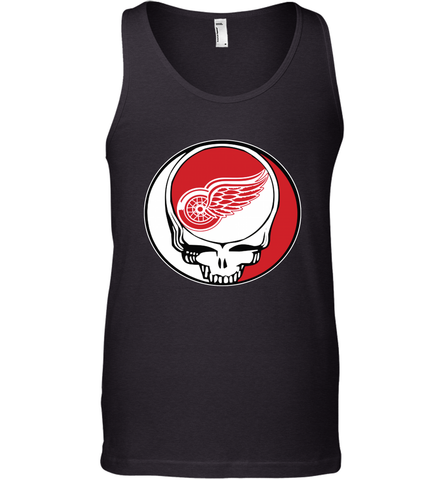 Detroit Red Wings Grateful Dead Steal Your Face Hockey NHL Mens Tank Top Mens Tank Top / Black / XS Mens Tank Top - VeigarTee