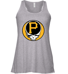 Pittsburgh Pirates Grateful Dead Steal Your Face Baseball Womens Racerback Tank Top