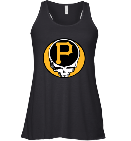 Pittsburgh Pirates Grateful Dead Steal Your Face Baseball Womens Racerback Tank Top Womens Racerback Tank Top / Black / XS Womens Racerback Tank Top - VeigarTee