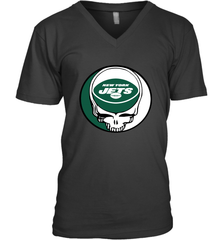 New York Jets Grateful Dead Steal Your Face NFL Football Mens V-Neck T-Shirt Mens V-Neck T-Shirt - VeigarTee