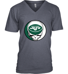 New York Jets Grateful Dead Steal Your Face NFL Football Mens V-Neck T-Shirt Mens V-Neck T-Shirt - VeigarTee
