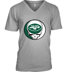New York Jets Grateful Dead Steal Your Face NFL Football Mens V-Neck T-Shirt Mens V-Neck T-Shirt - VeigarTee