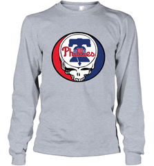 Philadelphia Phillies Grateful Dead Steal Your Face Baseball Adult Long Sleeve T-Shirt Adult Long Sleeve T-Shirt - VeigarTee
