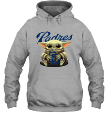 Baby Yoda Hugs Loves The San Diego Padres Baseball Adult Hoodie Sweatshirt Adult Hoodie Sweatshirt - VeigarTee