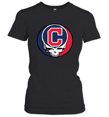 Cleveland Indians Grateful Dead Steal Your Face Baseball Womens T-Shirt Womens T-Shirt - VeigarTee