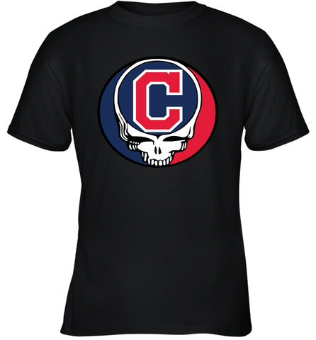 Cleveland Indians Grateful Dead Steal Your Face Baseball Youth T-Shirt Youth T-Shirt / Black / XS Youth T-Shirt - VeigarTee
