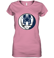 Dallas Cowboys Grateful Dead Steal Your Face NFL Football Womens V-Neck T-Shirt Womens V-Neck T-Shirt - VeigarTee