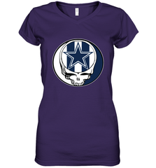 Dallas Cowboys Grateful Dead Steal Your Face NFL Football Womens V-Neck T-Shirt Womens V-Neck T-Shirt - VeigarTee