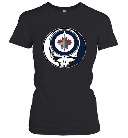 Winnipeg Jets Grateful Dead Steal Your Face Hockey NHL Womens T-Shirt Womens T-Shirt / Black / XS Womens T-Shirt - VeigarTee
